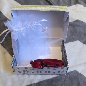 Brand New! Red Key Faux Leather Bracelet